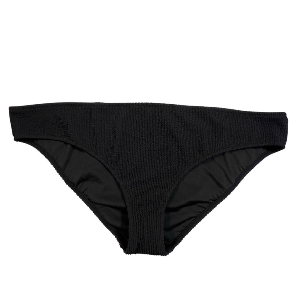 J. Crew Textured Hipster Full-coverage Bikini Bottom 3X Black Swim Beach BP265